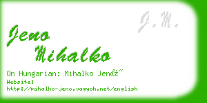 jeno mihalko business card
